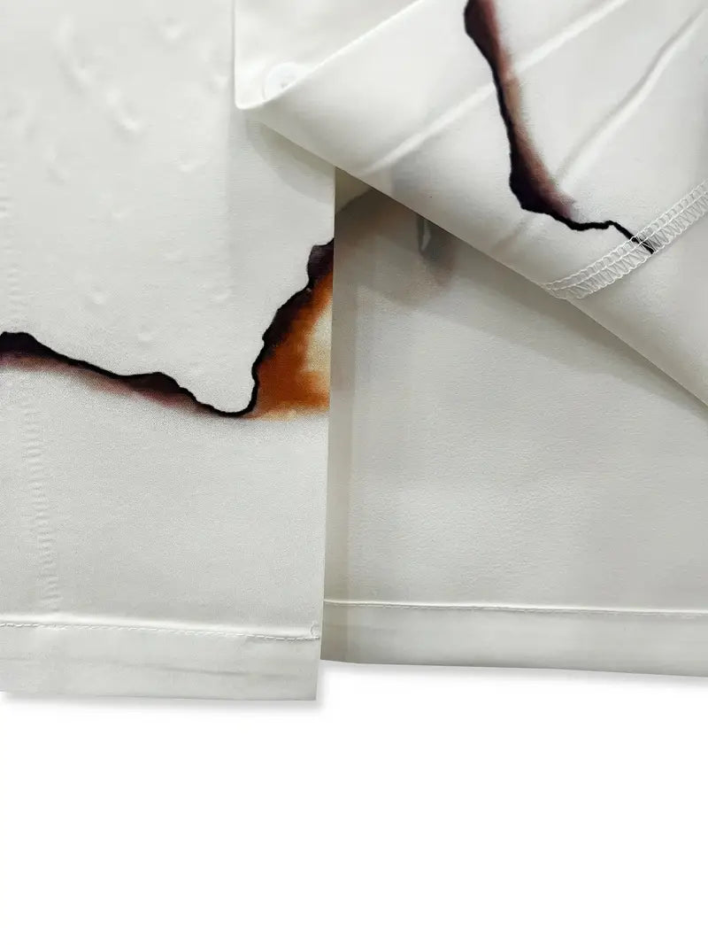 Men's Trendy Hawaiian Style Flame Print Shirt