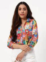 Multicolor Graphic Print Casual Shirt