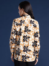 Mustard & Black Floral Printed Shirt