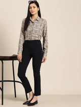 Beige & Multicolor Floral Printed Shirt