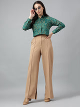 Teal Green Paisley Print Shirt