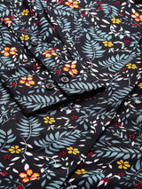 Navy Blue Floral Printed Shirt