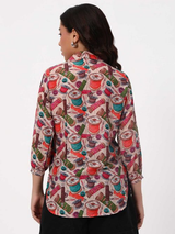 Multicolor Food Print Casual Shirt