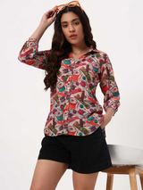Multicolor Food Print Casual Shirt