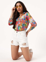 Multicolor Graphic Print Casual Shirt