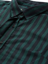 Dark Green & Black Vertical Stripe Shirt