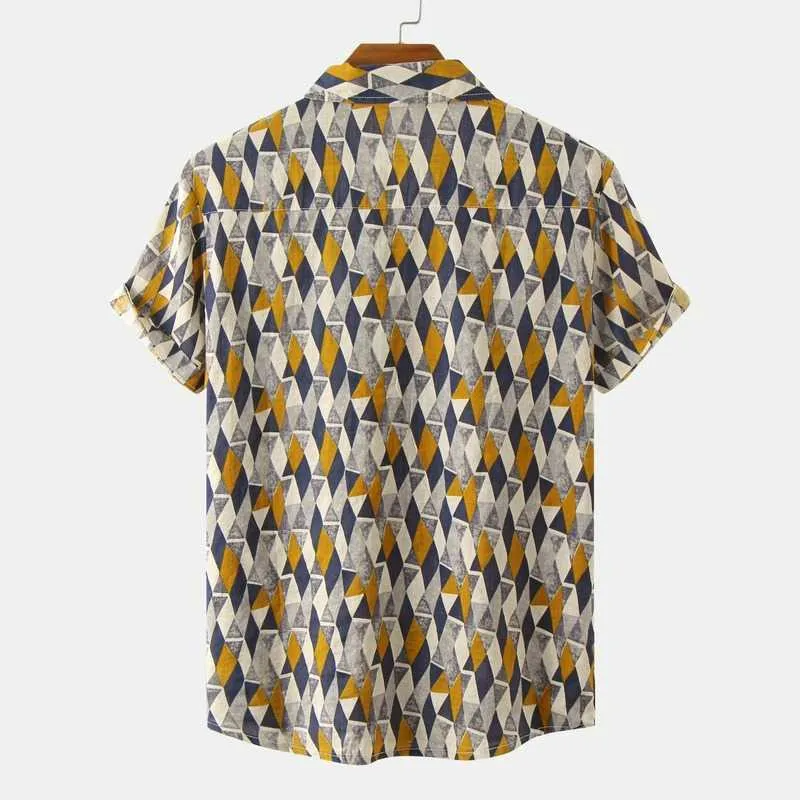 Geometric Print Short Sleeve Shirt