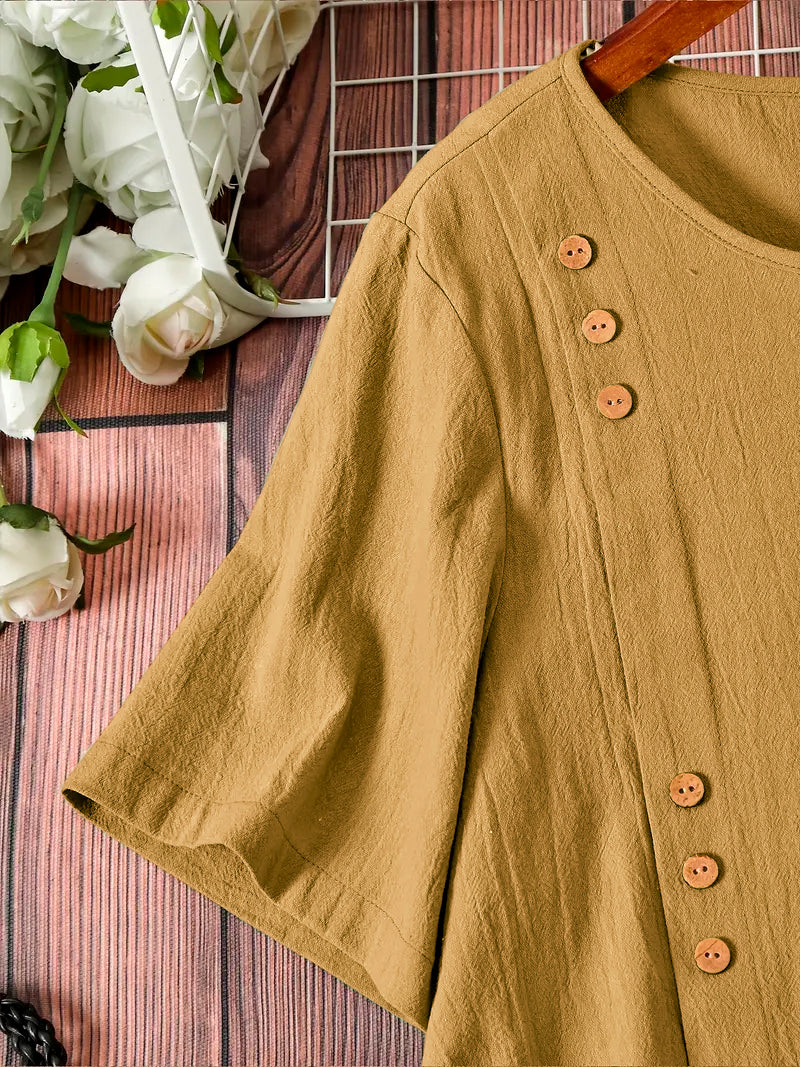 Mustard Yellow Plain Tunic Tops