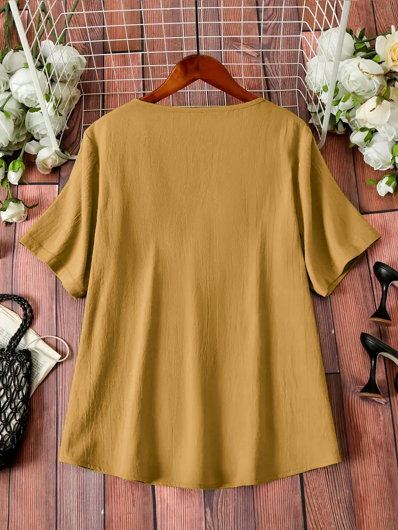 Mustard Yellow Plain Tunic Tops