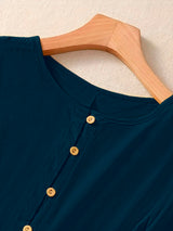 Navy Blue Plain Tunic Tops