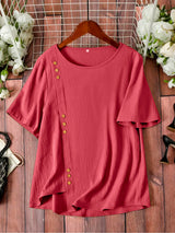 Red Plain Tunic Tops