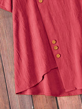 Red Plain Tunic Tops