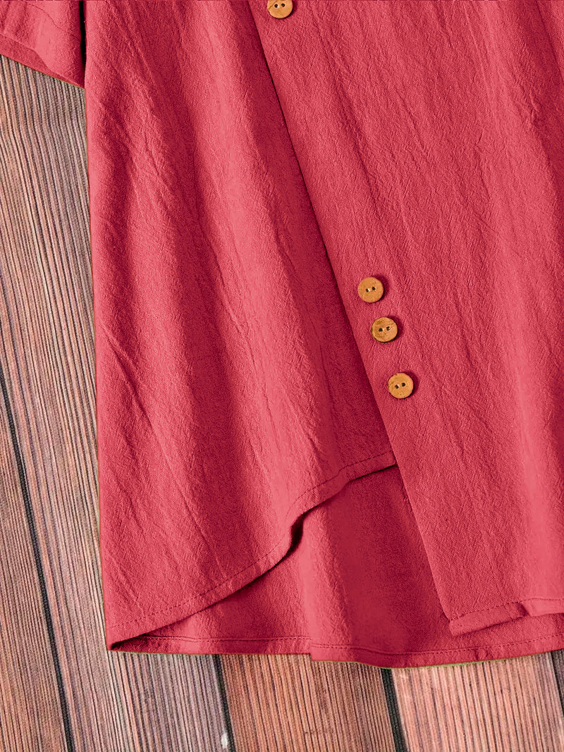 Red Plain Tunic Tops