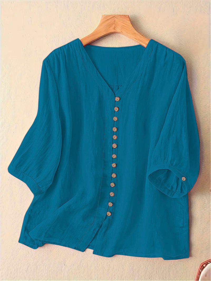 Blue Plain Tunic Tops