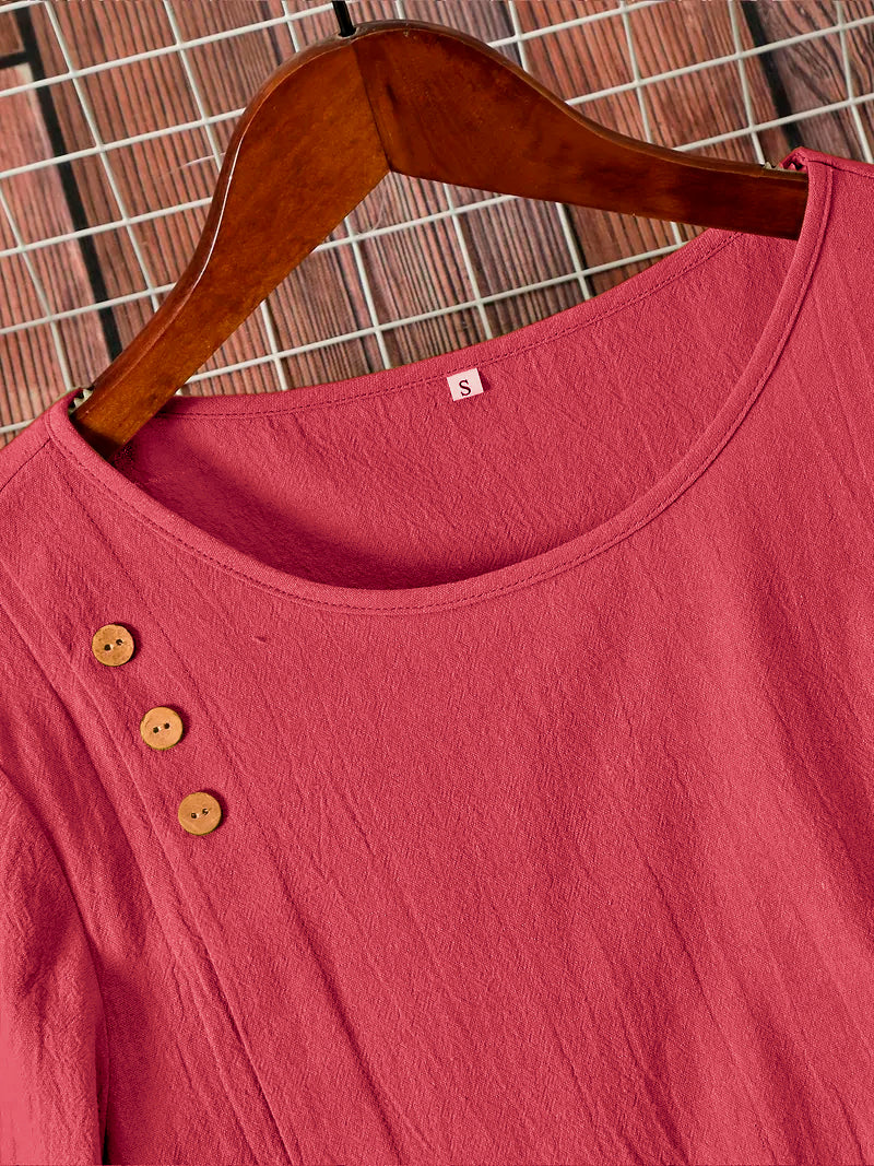 Red Plain Tunic Tops