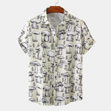 Mushroom Printed Short Sleeve Shirt