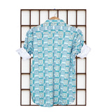 Blue Popcorn Textured Printed Full Sleeve Shirt