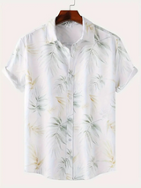 Tropical Leaf Printed Short Sleeve Shirt