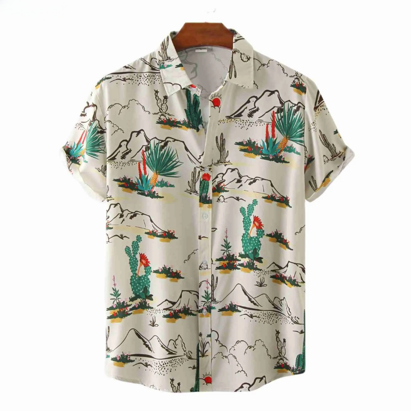 Cactus Printed Short Sleeve Shirt