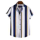 Striped Printed Short Sleeve Shirt