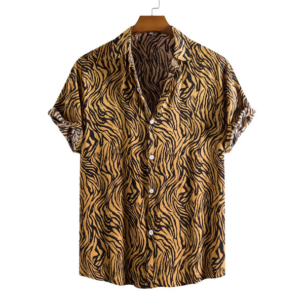 Leopard Printed Short Sleeve Shirt