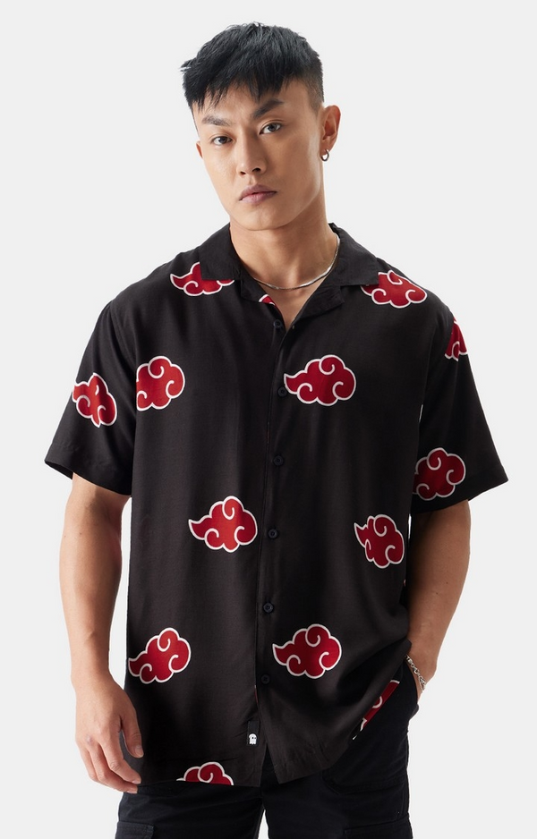 Akatsuki Pattern Printed Short Sleeve Shirt