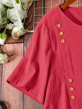 Red Plain Tunic Tops