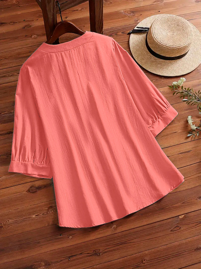 Peach Plain Tunic Tops