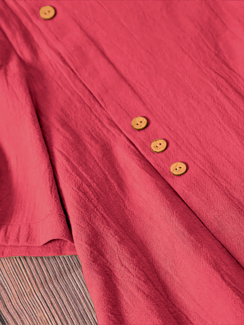 Red Plain Tunic Tops