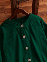 Green Plain Tunic Tops