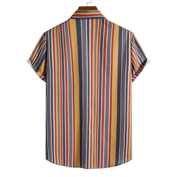 Striped Printed Short Sleeve Shirt