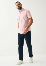 Short Sleeve Stripe Oxford Shirt