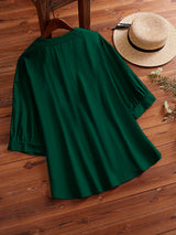 Green Plain Tunic Tops