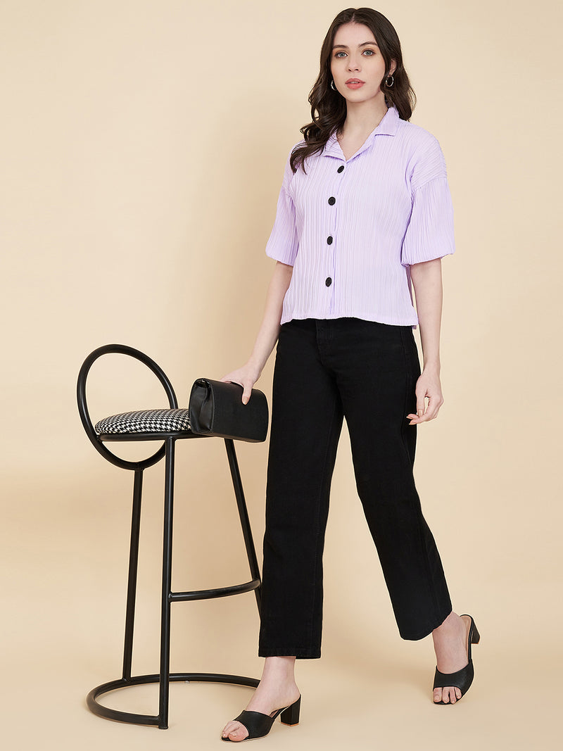 Pink Sugarcane Popcorn Textured Shirt