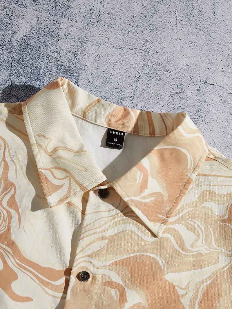 Marble Print Peach Shirt