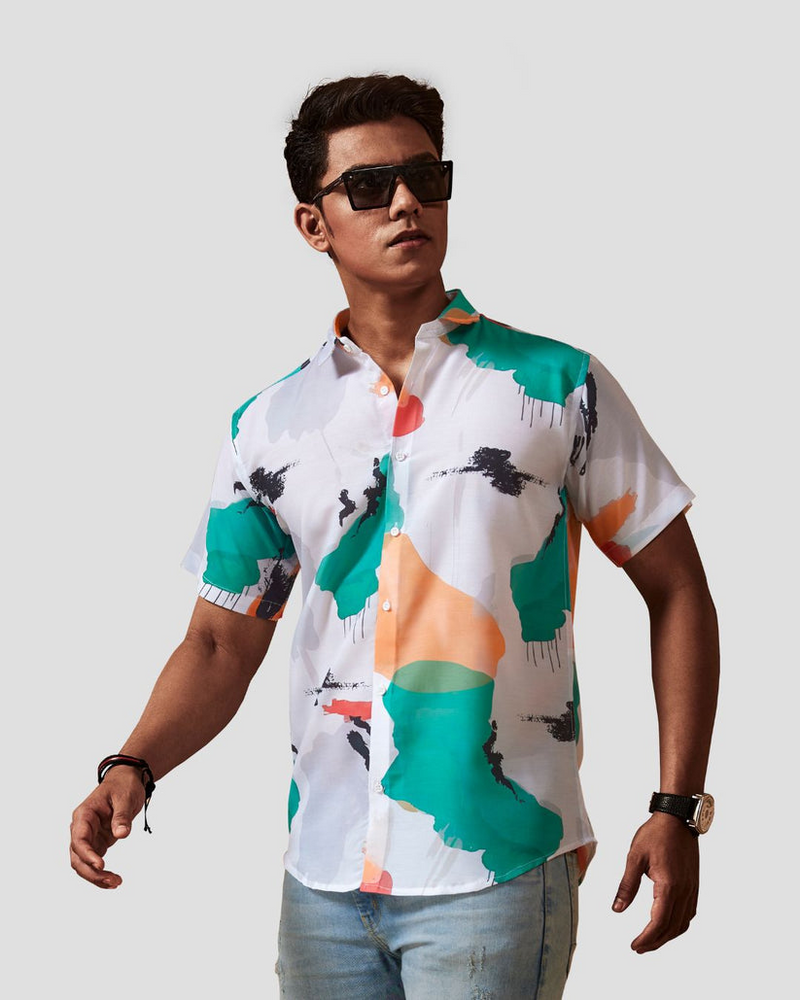 Abstract Print Colorful Shirt