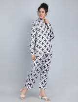 Monochrome Geometric Satin Co-Ord Set