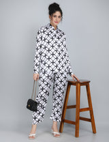 Monochrome Geometric Satin Co-Ord Set