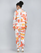 Abstract Harmony Satin Co-Ord Set