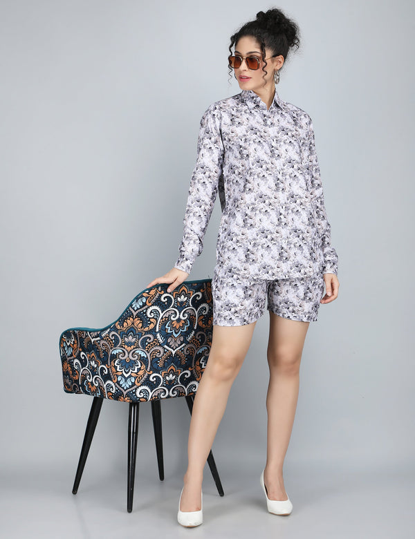 Monochrome Floral Linen Co-Ord Set