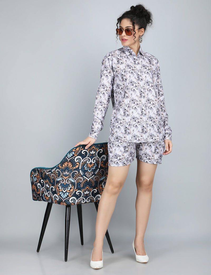 Monochrome Floral Linen Co-Ord Set