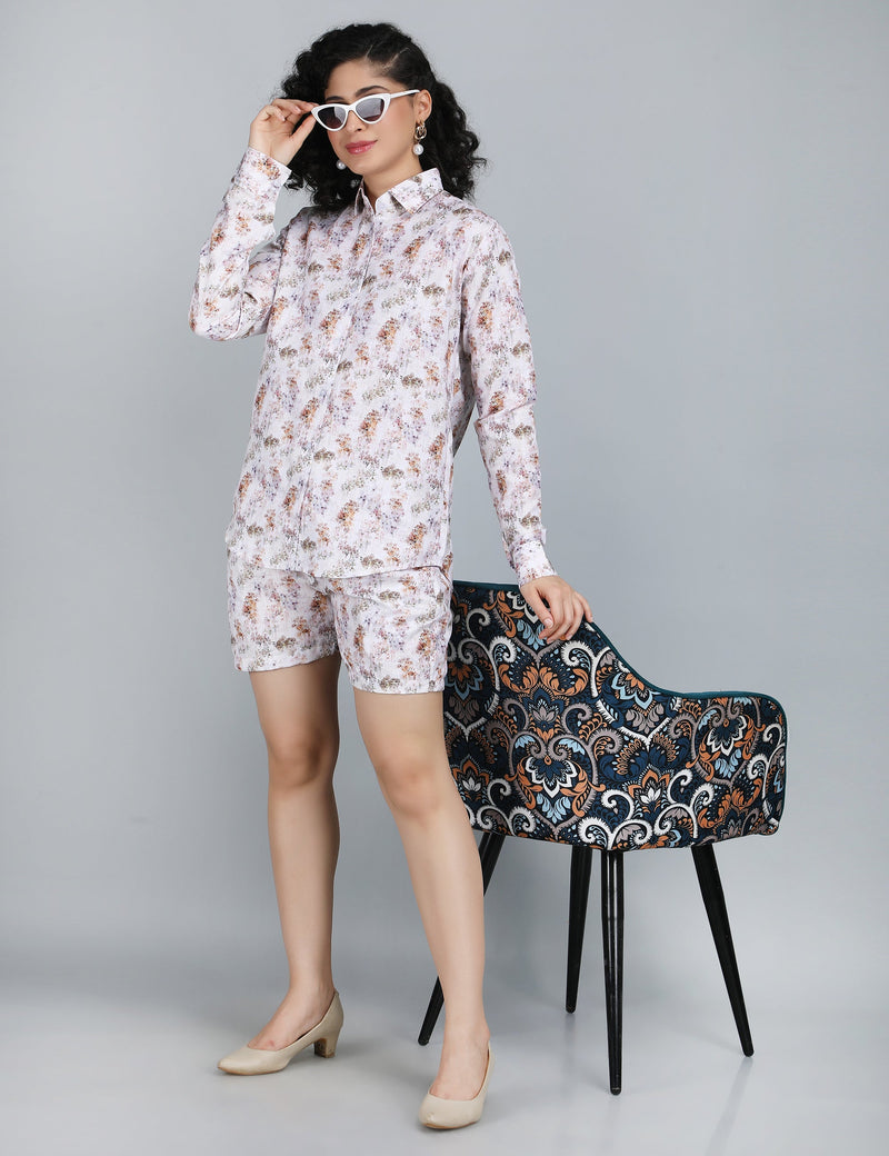 Floral Whisper Print Linen Co-Ord Set