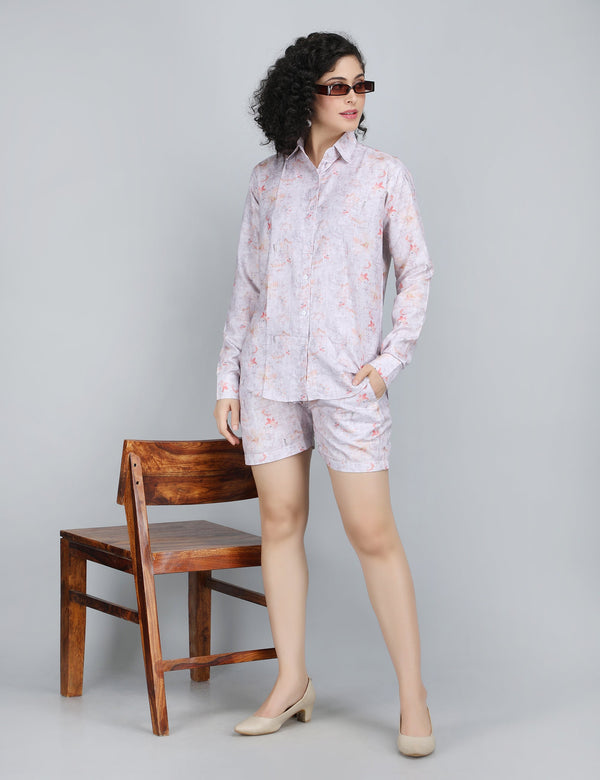 Soft Blossom Linen Co-Ord Set
