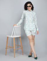 Mint Blossom Linen Co-Ord Set
