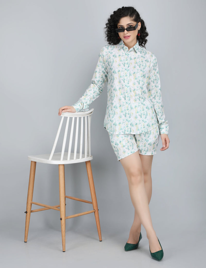 Mint Blossom Linen Co-Ord Set