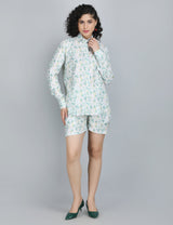 Mint Blossom Linen Co-Ord Set