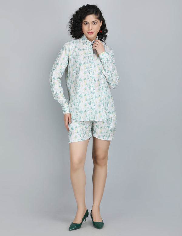 Mint Blossom Linen Co-Ord Set