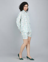 Mint Blossom Linen Co-Ord Set