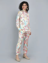 Pastel Bloom Satin Co-Ord Set