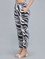 Black & White Zebra Print Satin Co-Ord Set